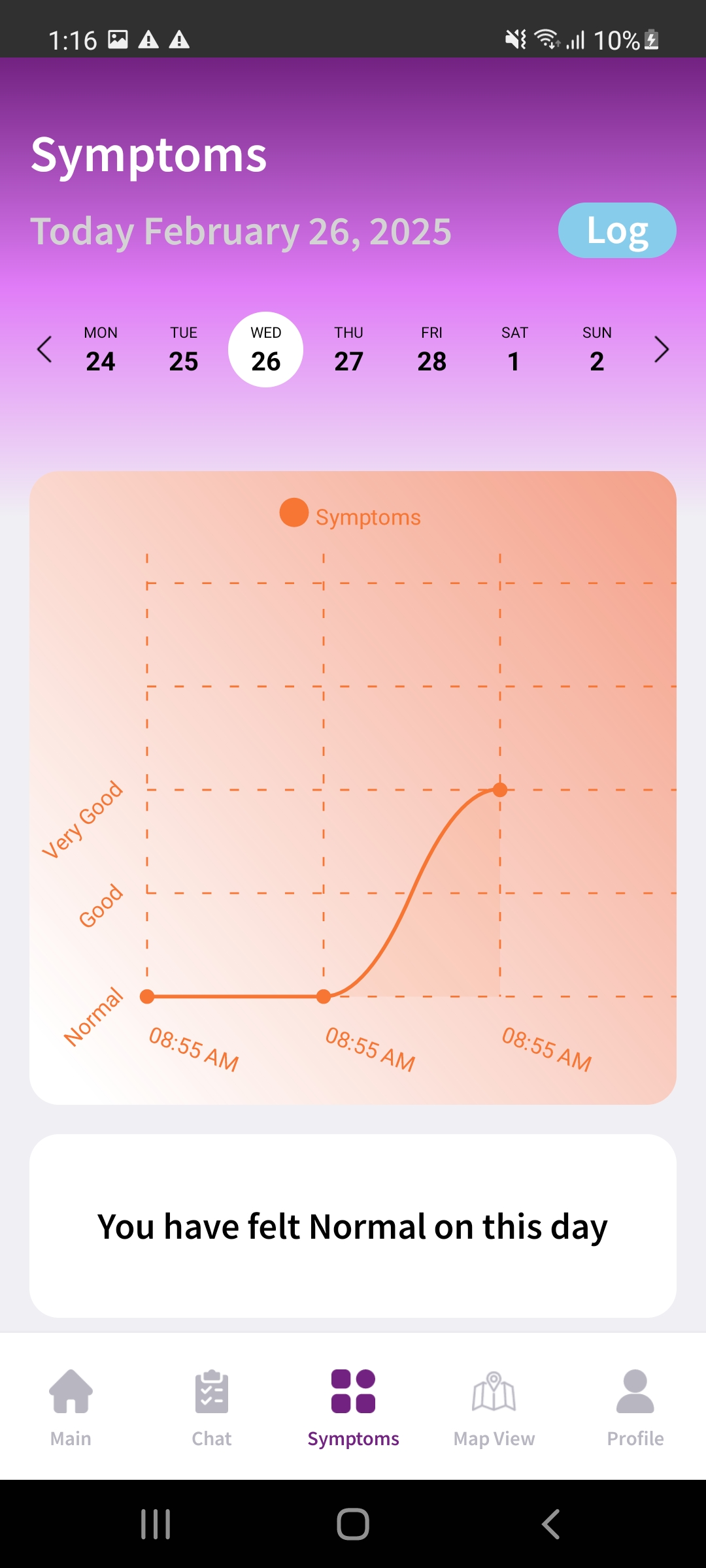 Health tracking screen